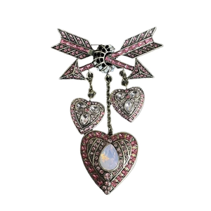 Doux Cupidon Coeur Flèche Broche Vintage Flèche À Travers Le Coeur <span class=keywords><strong>Frange</strong></span> Broche Saint Valentin Cadeau pour Couple - Product Image 1