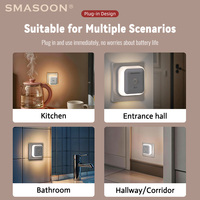 Lampu Malam LED Sensor Otomatis Senja hingga Fajar dengan Desain Persegi, Colokan, Keamanan Tinggi, Dapat Diisi Ulang untuk Penggunaan di Kamar Tidur