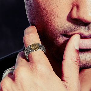 Joyería de Plata de Ley 925 de alta calidad, anillo vikingo nórdico, espada de plata, dragón, Runa vikinga, anillo ajustable con apertura <span class=keywords><strong>para</strong></span> hombre - Product Image 6