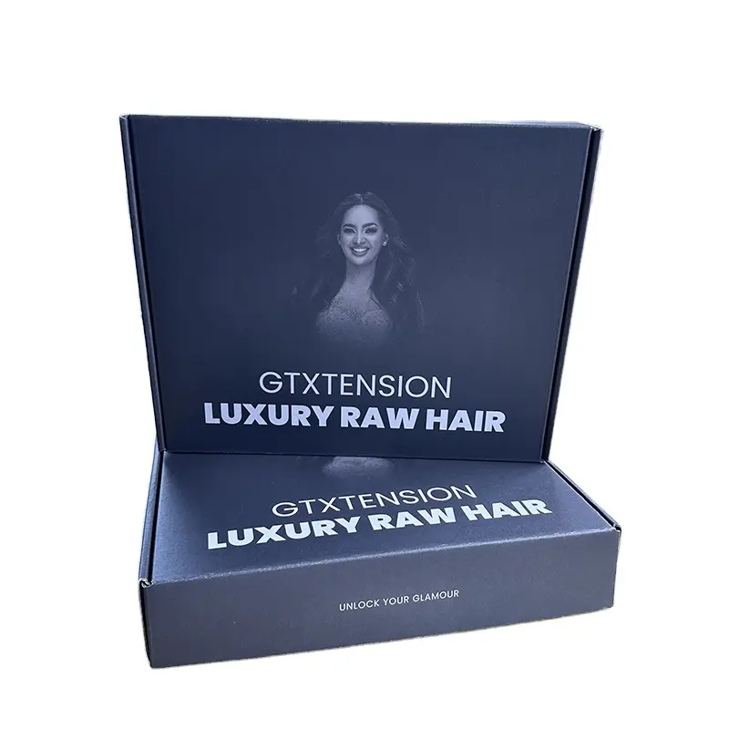 Caixas de peruca de luxo embalagem com logotipo personalizado pacote de extensões de cabelo caixas de embalagem de cabelo personalizadas