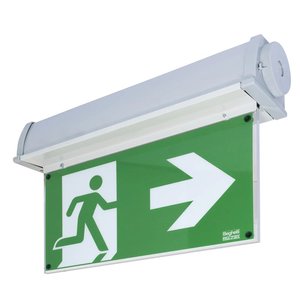 Pannello Segnaletico di Uscita di Emergenza Beghelli 40x20 Cm Autoadesivo Verde con Freccia a Destra - Product Image 1