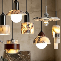 Luminaire suspendu en marbre Calacatta Viola italien pour salle à manger de luxe