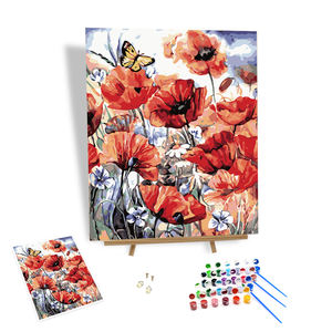 Decoración <span class=keywords><strong>de</strong></span> estilo moderno Diy pintura por números lienzo mariposa maíz amapola flores sin marco colgante <span class=keywords><strong>de</strong></span> pared pintura <span class=keywords><strong>al</strong></span> óleo fina - Product Image 1