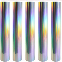 Feuille métallique holographique de vinyle de transfert de chaleur de laser d'arc-en-ciel pour le film élevé de vinyle de presse de la chaleur