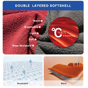 Jaket bulu domba Softshell pakaian kerja jaket bulu Polar lapisan ganda Softshell rompi bulu Polar - Product Image 4