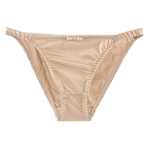 Culotte string sans couture en soie glacée pour femme, taille basse, lingerie sexy avec strass - Product Image 5