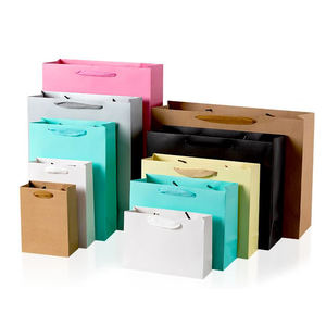 Bolsa de papel con logotipo personalizado, color blanco, barata, para compras - Product Image 5