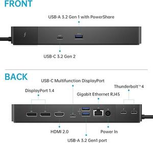WD22TB4 Thunderbolt 4 ドッキングステーション（180Wアダプター、デュアル<span class=keywords><strong>4K</strong></span>ディスプレイ、USB-C、USB 3.2、イーサネット搭載） - Product Image 4
