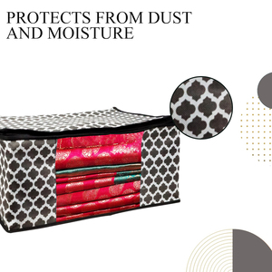 Pan noir haute qualité Top vente Transparent Saree sac de rangement Saree pochette travail Saree couverture pour femmes au prix de gros - Product Image 3