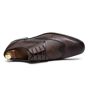S0068X Nuevos Zapatos Oxford de Hombre de Cuero Genuino, Formales, con Borde Abierto y Perlas Bordadas, Ligeros y a la Moda para Otoño - Product Image 3