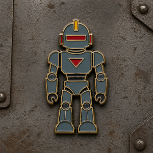 Pins de solapa de metal de alta calidad <span class=keywords><strong>del</strong></span> fabricante, personalizados, con temática de robot retro, insignias mecánicas vintage y de <span class=keywords><strong>guerrero</strong></span> cibernético - Product Image 2
