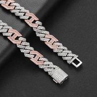 Hip Hop 15mm VVS Moissanite Cubain Chaîne Collier 925 Bijoux En Argent Sterling 3 Rangée Plein Diamant Prong Cubain Diamant Colliers