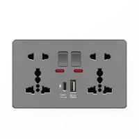 Prise Murale Blanche à Charge Rapide, 18W 3.1A, Fiche Électrique Murale 13A Type UK avec Interrupteur, Prise Murale USB-C Universelle