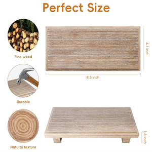 Soporte de pedestal de bandeja de madera pequeña elevador de madera decorativo de granja para decoración de baño - Product Image 6
