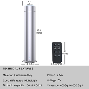 Sistema de Aromatización Residencial de Gama Media, Difusor de Fragancia de Aluminio sin Agua de 150 ml con Luz Nocturna de 5 Colores - Product Image 2