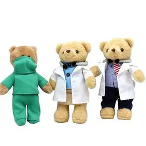 קידום מכירות יצירתי קטיפה רך דוקטור דובון צעצוע Custom מטופל דוב עם קב מתנה לילדים