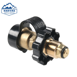 Adaptateur de valve Pol vers QCC avec cache-poussière pour réservoir de propane, accessoire métallique pour barbecue, cuisson et grillades en extérieur - Product Image 4