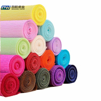 Fleurs en papier crépon faites à la main, matériel artisanal en papier de différentes couleurs