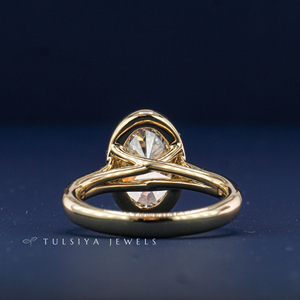 Bague solitaire en or massif 14 carats avec diamant de laboratoire pour femme, élégante bague de fiançailles, pierre unique, bijoux fins, cadeau de mariage - Product Image 5
