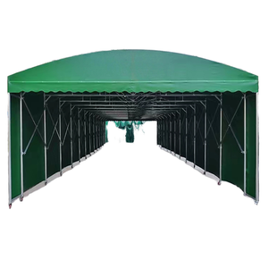 Carpa con Estructura de Tubos de Acero Galvanizado, Estacionamiento Grande, Carpa Plegable Móvil de Empuje y Arrastre - Product Image 4