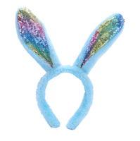 Bandeau oreilles de lapin à paillettes pour filles femmes fête d'anniversaire de Pâques bandeaux de cheveux en peluche lapin faveurs d'Halloween de Noël