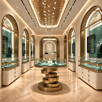 Service de design d'intérieur pour boutique de bijoux de style français élégant