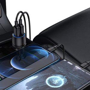 Jokade Car Charger With <b>Usb</b> <b>Type</b> <b>C</b> <b>Cable</b> 2xusb Port Fast <b>Charging</b> For Mobile Devices - Product Image 6