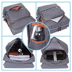 Thời Trang Ba Lô Trường Túi Phong Cách Thực Tế Nữ Ba Lô Trường Túi Bền Grey Polyester Ba Lô - Product Image 5