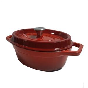 Grande <span class=keywords><strong>cocotte</strong></span> ovale de haute qualité en fonte émaillée four hollandais four antiadhésif rouge sans danger pour le gaz et l'induction - Product Image 6