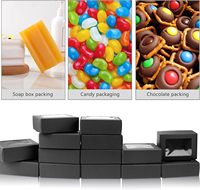 Scatole di Carta Kraft Nera per Sapone, Piccole Scatole Regalo con Finestra per Confezionamento di Sapone Fatto in Casa, Caramelle, Prodotti da Forno, Biscotti, Feste