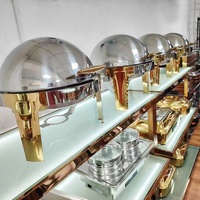 Chauffe-plat rond en acier inoxydable alimenté au combustible, capacité 6L, équipement de cuisine, chauffe-plats pour buffets de restaurants et fêtes
