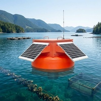 Station de surveillance de l'eau flottante numérique ultra longue autonomie avec capteur de pH multi-sondes composite et unité solaire 60W