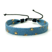 Bracelet en denim tissé Simplicity Star pour hommes et femmes, nouveau bracelet tendance pour couples et meilleurs amis, bijoux