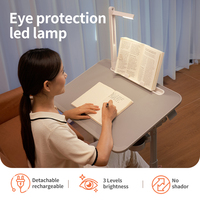 Support robuste pour ordinateur portable à lumière LED inclinable en hauteur réglable pour étudier l'écriture Table de chevet ou de canapé Table de travail Table d'appoint Bureau