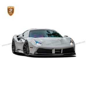 Accesorios de coche de alta calidad mejorados a estilo Vors 3K tela de fibra de carbono Real parachoques delantero de coche labio para Ferrari 488 - Product Image 2