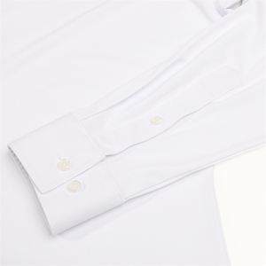 Camicia da <span class=keywords><strong>uomo</strong></span> aderente personalizzata con bordo rotondo con polsino dritto e Design <span class=keywords><strong>bianco</strong></span> puro - Product Image 3