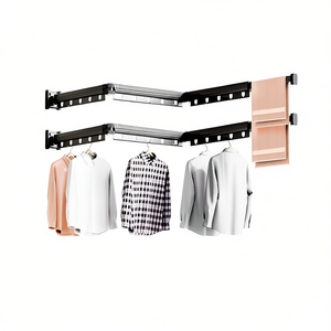 Séchoir à linge mural pliable DB Modern Metal Dry Rack 127,5 cm à double niveau pour balcon extérieur - Product Image 1