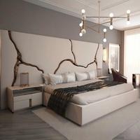 Lit king size en cuir véritable de luxe haut de gamme, design italien moderne minimaliste, noir et or, avec finition craquelée, rembourré, design de créateur.