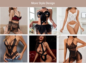 Lingerie Sexy da Donna 2024, Nuova Collezione, Trasparente con Anello in Acciaio, Stile Francese Puro Desiderio, Pizzo Divertente - Product Image 6