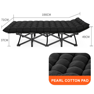 Xách tay hai lớp Oxford cắm trại cot hiện đại ngoài trời gấp giường với đệm thép khung kim loại cho người lớn ngủ - Product Image 3