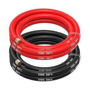 2 AWG filo di Silicone 2 Gauge rosso nero 35 Sq. Filo di batteria al litio flessibile Ultra-morbido ad alta temperatura per autoveicoli in gomma siliconica - Product Image 1
