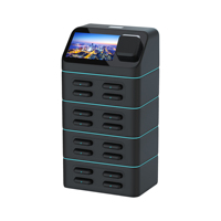 Estación de Alquiler Comercial Fácil de Instalar con 16 Ranuras para Power Banks Portátiles de 8 Pulgadas, Pantalla Publicitaria, Punto de Venta (POS) de Alta Capacidad, Kiosco de Alquiler para Centros Comerciales y Bares
