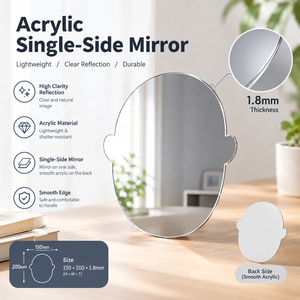 Single Sided <b>Acrylic</b> <b>Mirror</b> Custom Laser Cut Irregular Shape <b>Acrylic</b> <b>Mirror</b> Sheet for Craft Decor - Product Image 2