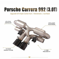 Pour Porsche 992 Carrera : Système d'échappement Catback Valvetronic avec sortie centrale style GT3, silencieux et tuyau d'échappement amélioré