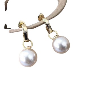 S925 <b>Silver</b> DIY <b>Pearl</b> Accessories Gorgeous <b>Silver</b> Jewelry <b>Earrings</b> with 8-11mm Round Beads 20628 Empty Stand - Product Image 5