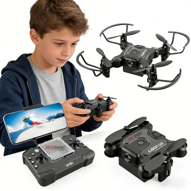 WGNRC V2 Pocket Mini Quadcopter Toys Palm Mini Quadcopter Toys App WIFI Control Folding Quadcopter Mini Flying Toys With Camera