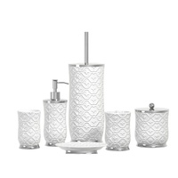 Accessoire de salle de bain en résine à motif ondulé, ensemble de salle de bain en polyrésine, ensemble de toilette