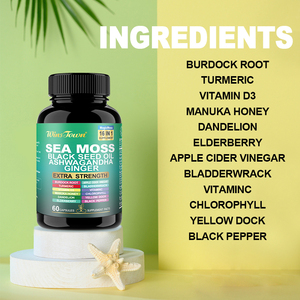 Musgo Marino Ultra Fuerte, Vitalidad <span class=keywords><strong>en</strong></span> Cada Cápsula, Aceite de Semilla Negra, Ashwagandha, <span class=keywords><strong>Jengibre</strong></span> - Product Image 5