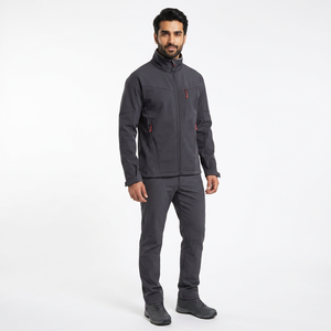 Veste softshell personnalisable pour homme Finer Threads, automne, respirante, en laine polaire, col montant, fermeture éclair en toile, imperméable - Product Image 1