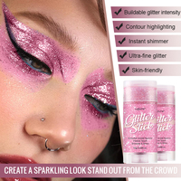 Bâton de poudre scintillante rose personnalisé pour le corps, effet illuminateur